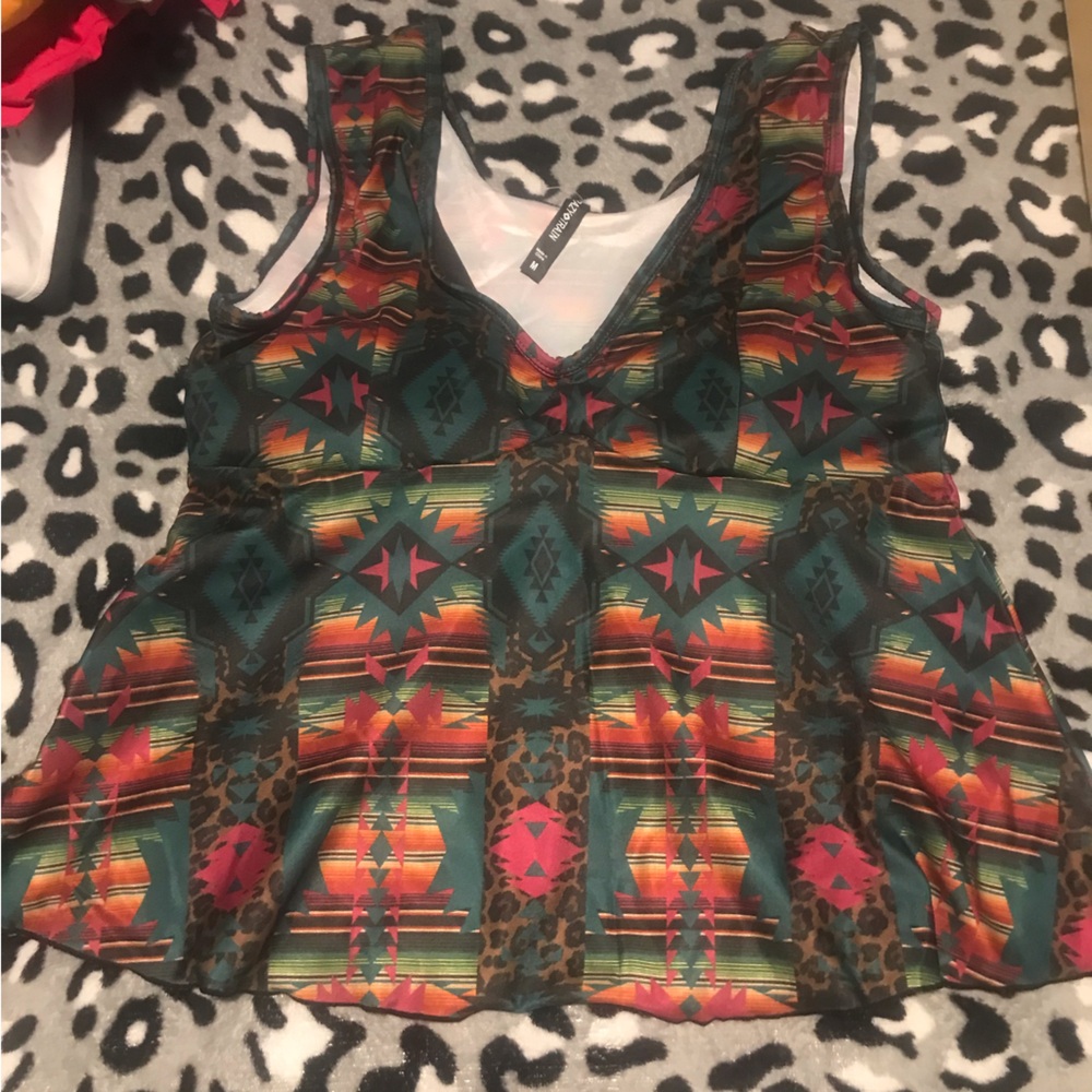Crazy train bathing suit top nwot